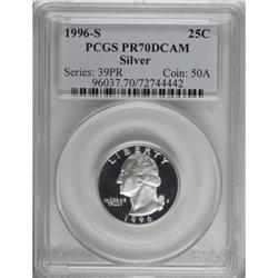 1996-S 25C Silver Deep Cameo PR70 PCGS