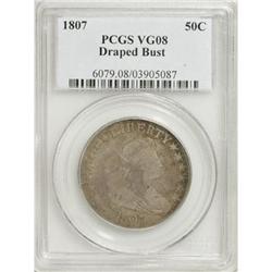 1807 50C Draped Bust VG8 PCGS