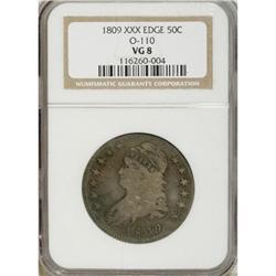 1809 50C XXX Edge VG8 NGC