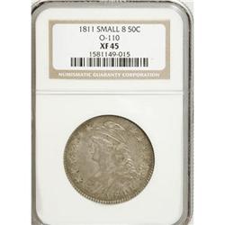 1811 50C Small 8 XF45 NGC