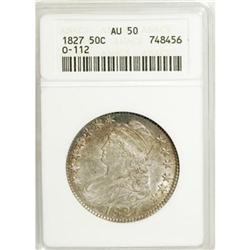 1827 50C Square Base 2 AU50 ANACS