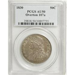1830 50C Small 0 AU50 PCGS