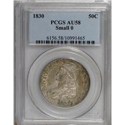 1830 50C Small 0 AU58 PCGS