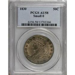 1830 50C Small 0 AU58 PCGS