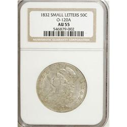 1832 50C Small Letters AU55 NGC