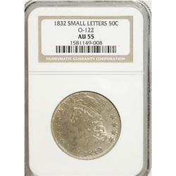 1832 50C Small Letters AU55 NGC