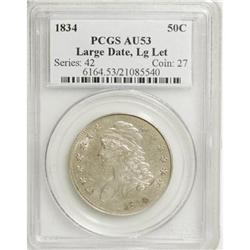 1834 50C Large Date, Large Letters AU53 PCGS
