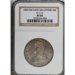 1834 50C Small Date, Small Letters XF45 NGC