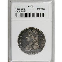 1836 50C Lettered Edge AU50 ANACS
