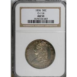 1836 50C Lettered Edge AU53 NGC