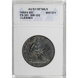 1855 50C Arrows AU53 ANACS