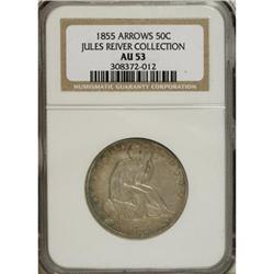 1855 50C Arrows AU53 NGC