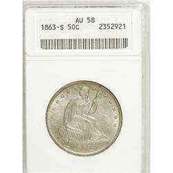 1863-S 50C AU58 ANACS