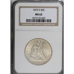 1875-S 50C MS62 NGC