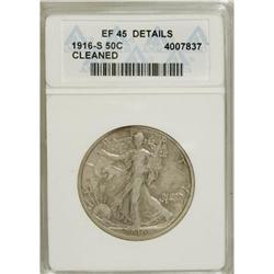 1916-S 50C XF45 ANACS