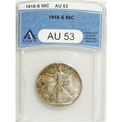 1918-S 50C AU53 ANACS