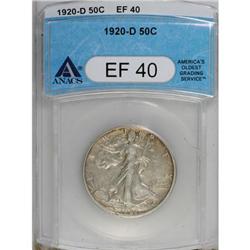 1920-D 50C XF40 ANACS