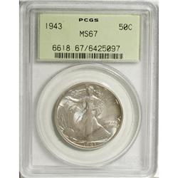 1943 50C MS67 PCGS