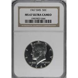 1967 50C SMS Deep Cameo MS67 NGC