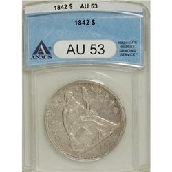 1842 $1 AU53 ANACS