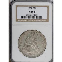 1859 $1 AU50 NGC