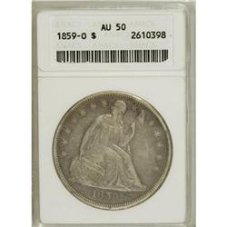 1859-O $1 AU50 ANACS
