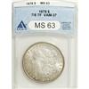 Image 1 : 1878 7/8TF $1 Strong MS63 ANACS