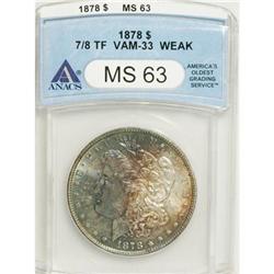 1878 7/8TF $1 Weak MS63 ANACS