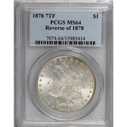 1878 7TF $1 Reverse of 1878 MS64 PCGS