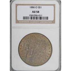 1886-O $1 AU58 NGC
