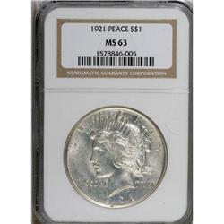 1921 $1 MS63 NGC