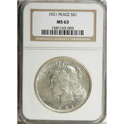 1921 $1 MS63 NGC