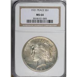 1921 $1 MS64 NGC