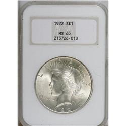 1922 $1 MS65 NGC