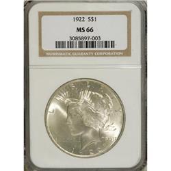 1922 $1 MS66 NGC