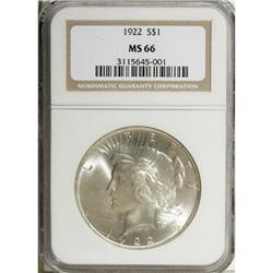 1922 $1 MS66 NGC