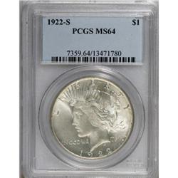 1922-S $1 MS64 PCGS