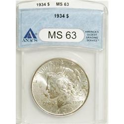 1934 $1 MS63 ANACS