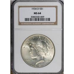 1934-D $1 MS64 NGC
