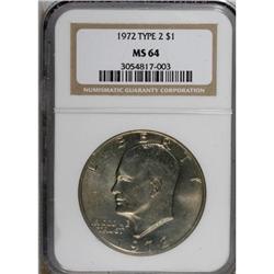 1972 $1 Type Two MS64 NGC