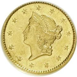 1849 G$1 Open Wreath AU58 ANACS