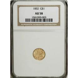 1852 G$1 AU58 NGC