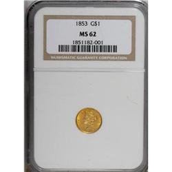 1853 G$1 MS62 NGC