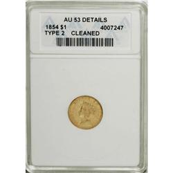 1854 G$1 Type Two AU53 ANACS