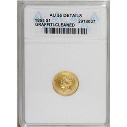 1855 G$1 AU55 ANACS