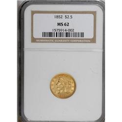 1852 $2 1/2 MS62 NGC