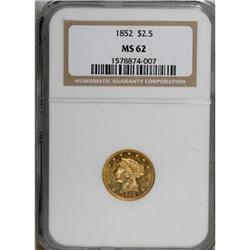 1852 $2 1/2 MS62 NGC