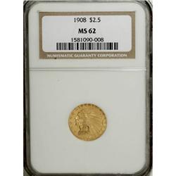 1908 $2 1/2 MS62 NGC