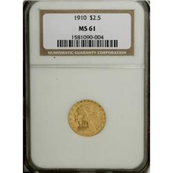 1910 $2 1/2 MS61 NGC
