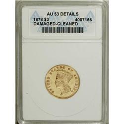 1878 $3 AU53 ANACS